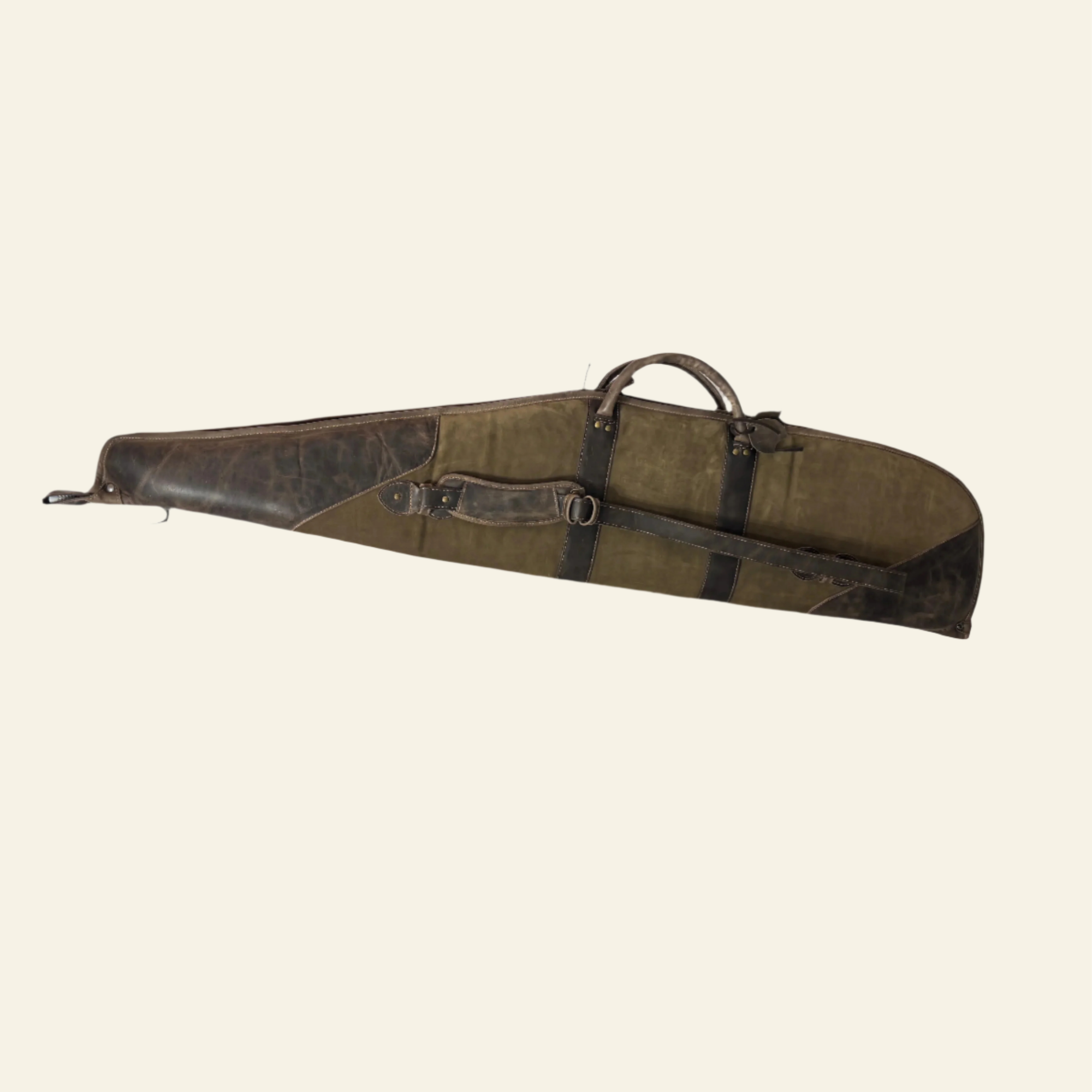 Husa carabina din piele maro/olive, Nobil Hunting, 130cm