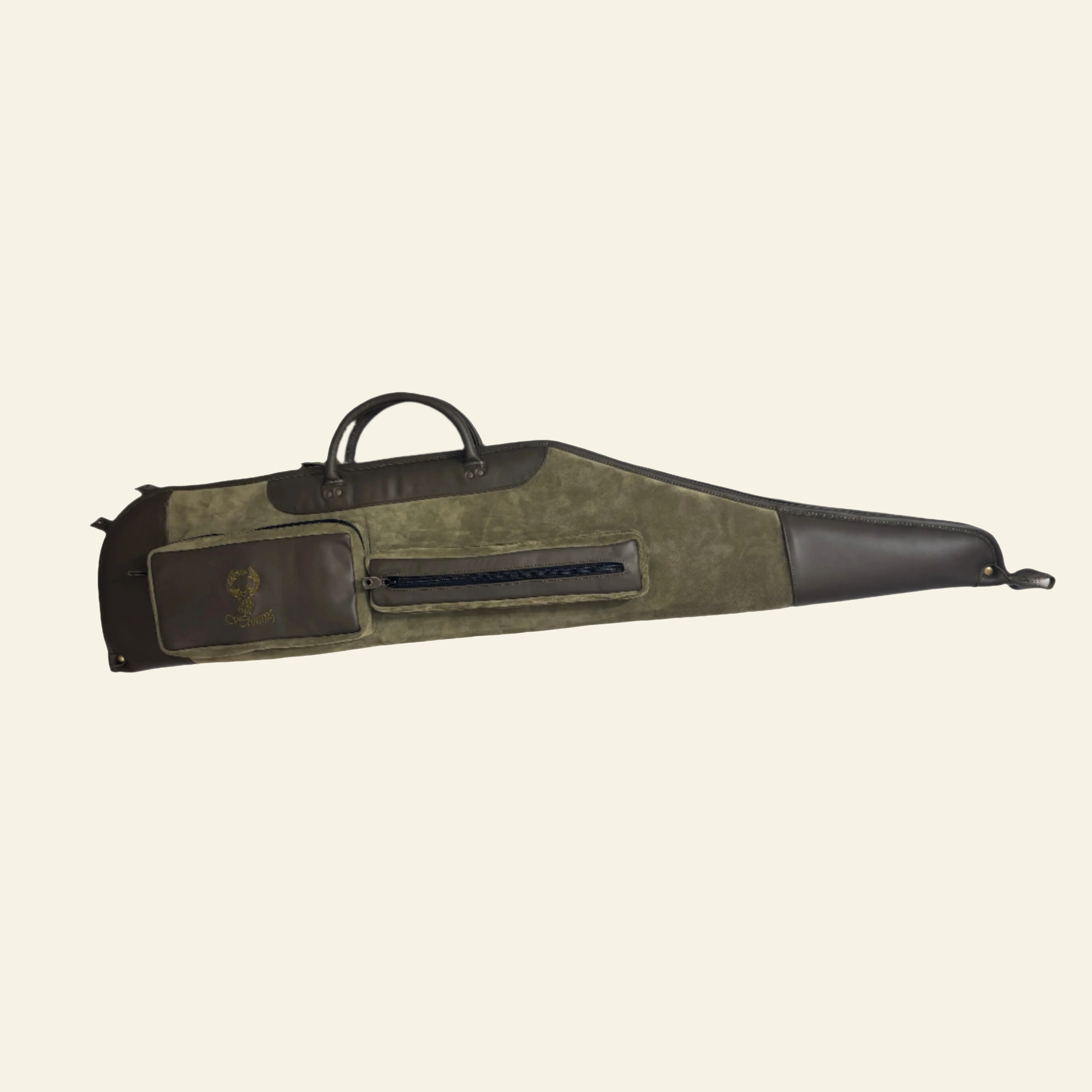 Husa carabina din piele olive/maro, Nobil Hunting, 130cm