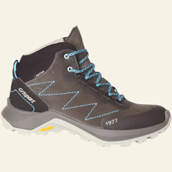 Bocanci dama Grisport, din piele, talpa vibram, rezistenti la apa, gri