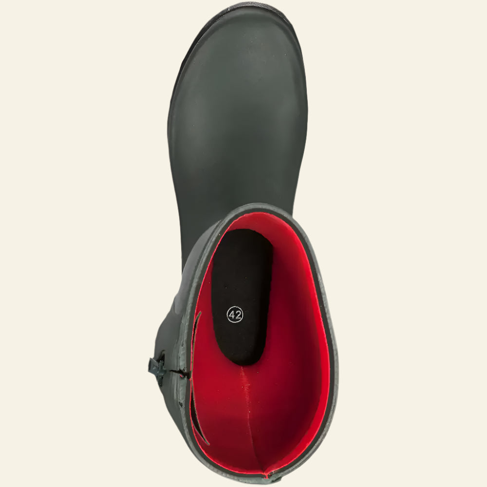 Cizme de cauciuc Parforce, cu fermoar si captuseala din neopren (verde olive)