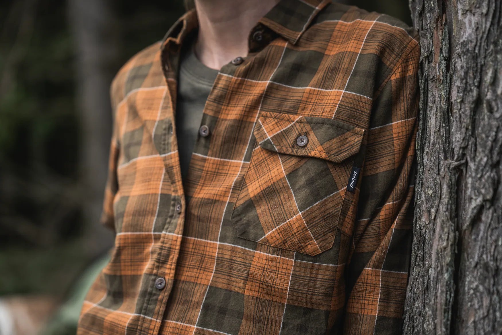 Camasa dama Seeland Skye Flannel, Grizzly Brown/Terracotta Check