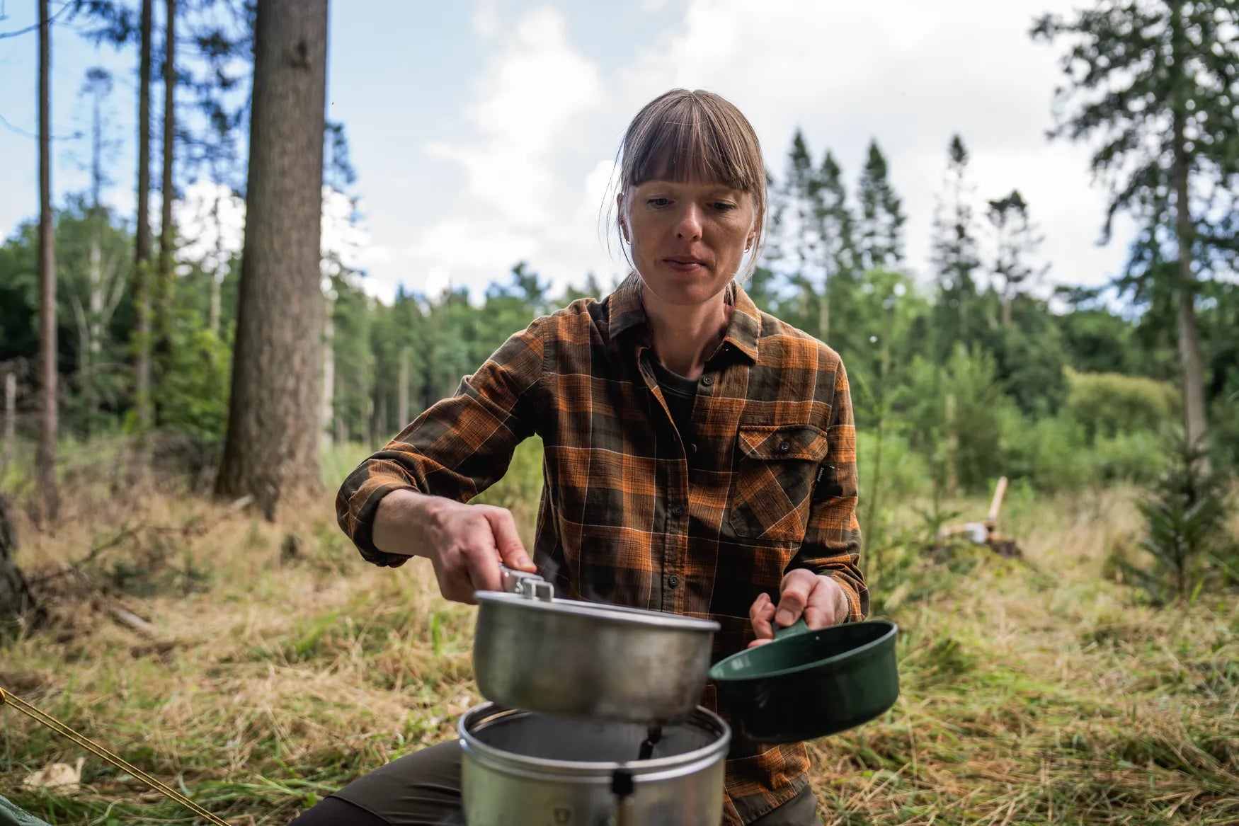 Camasa dama Seeland Skye Flannel, Grizzly Brown/Terracotta Check