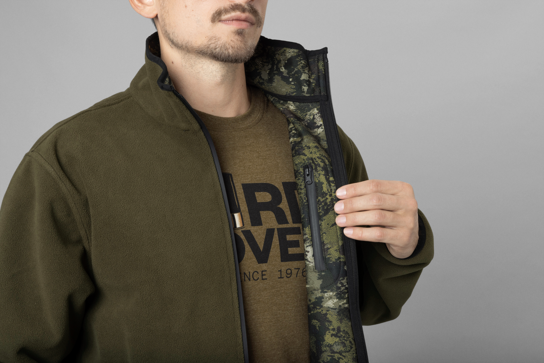 Jacheta fleece reversibila Seeland Rogue, membrana impermeabila, verde/camo