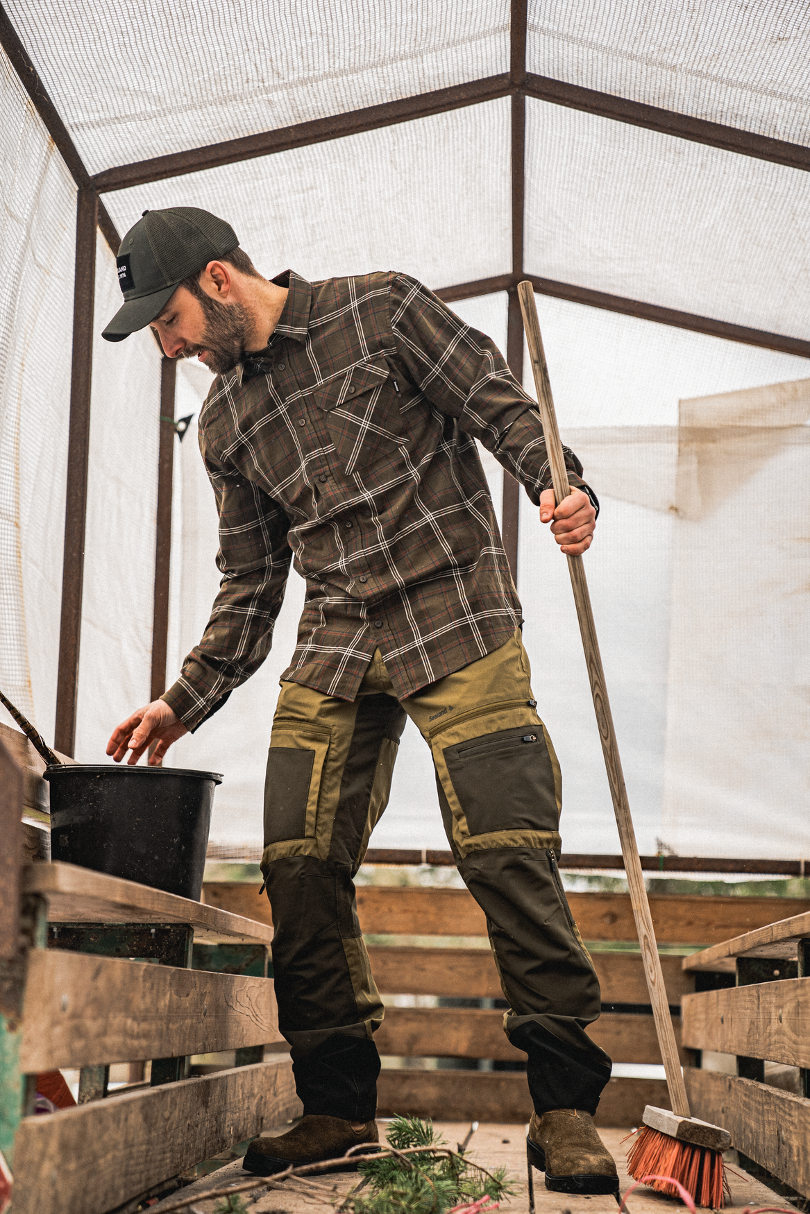 Pantaloni Seeland Hemlock, elastici si respirabili, Military Olive/Pine Green