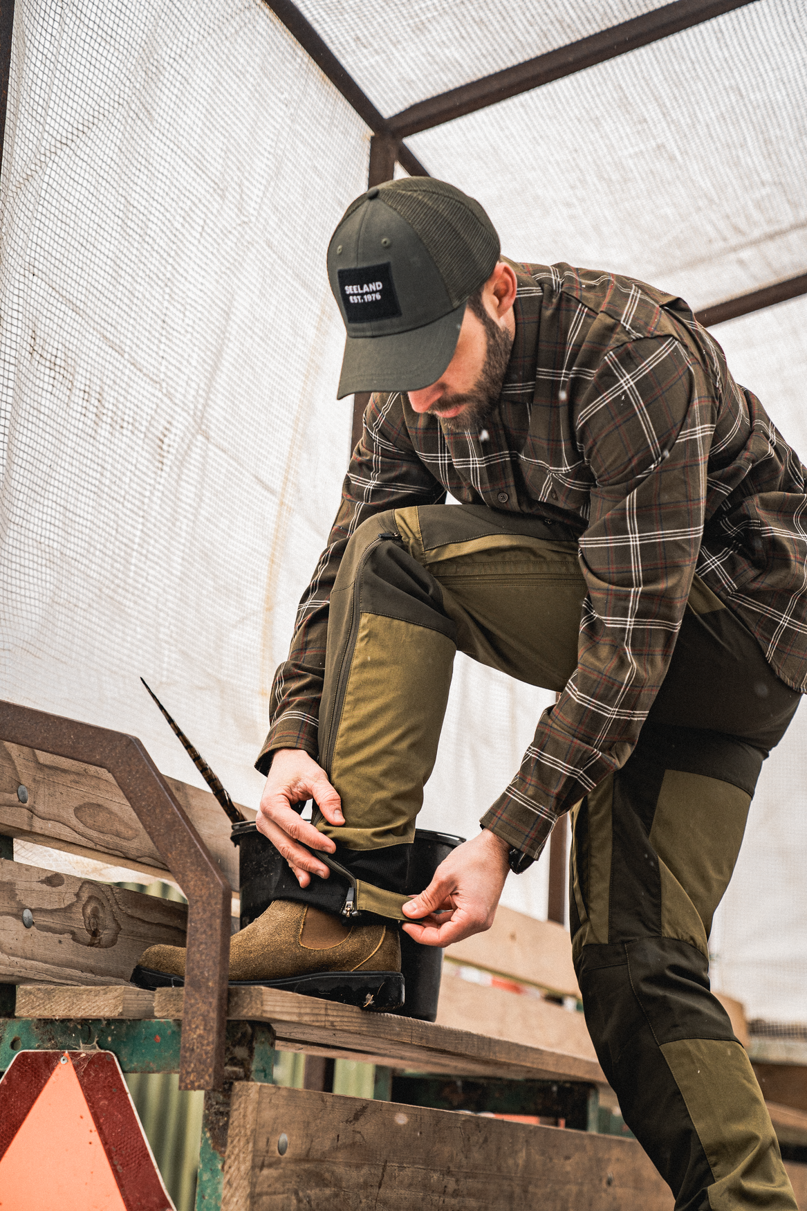 Pantaloni Seeland Hemlock, elastici si respirabili, Military Olive/Pine Green