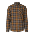 Camasa Seeland Glen Flannel Shirt Dark Brown/Camel Check