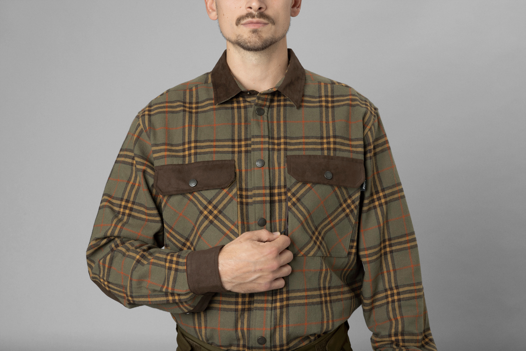 Camasa Seeland Banff, verde/maro