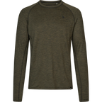 Tricou Seeland Peak, Pine Green Melange, cu maneca lunga