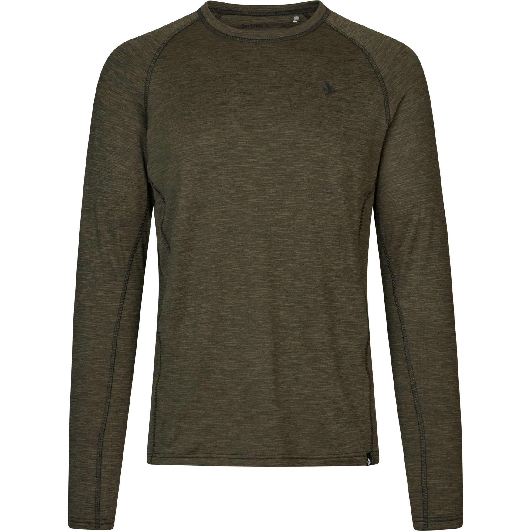 Tricou Seeland Peak, Pine Green Melange, cu maneca lunga