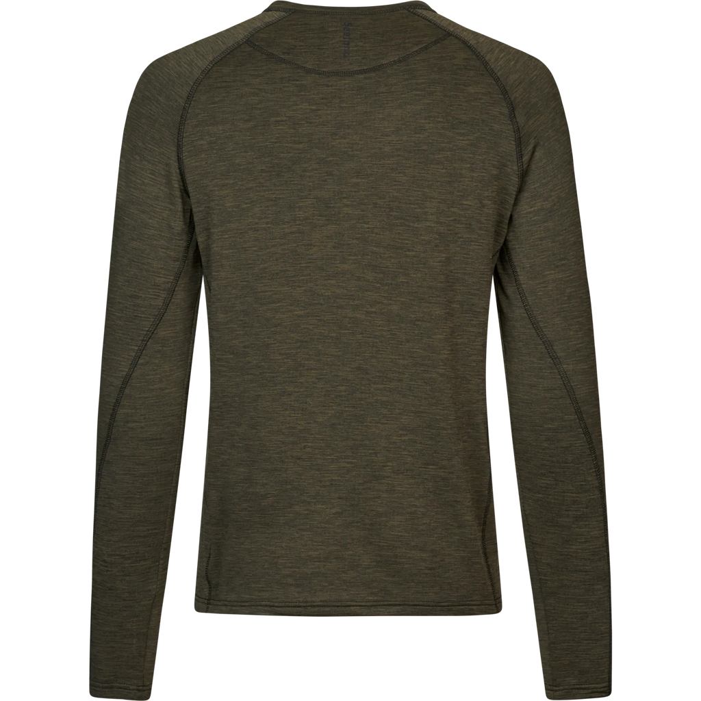 Tricou Seeland Peak, Pine Green Melange, cu maneca lunga