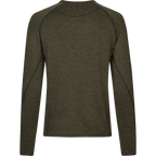 Tricou Seeland Peak, Pine Green Melange, cu maneca lunga