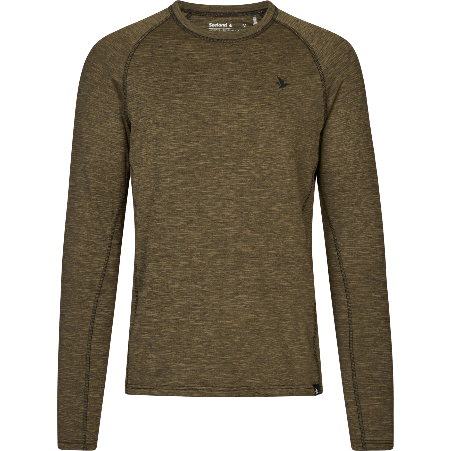 Tricou Seeland Peak, Military Olive Melange, cu maneca lunga