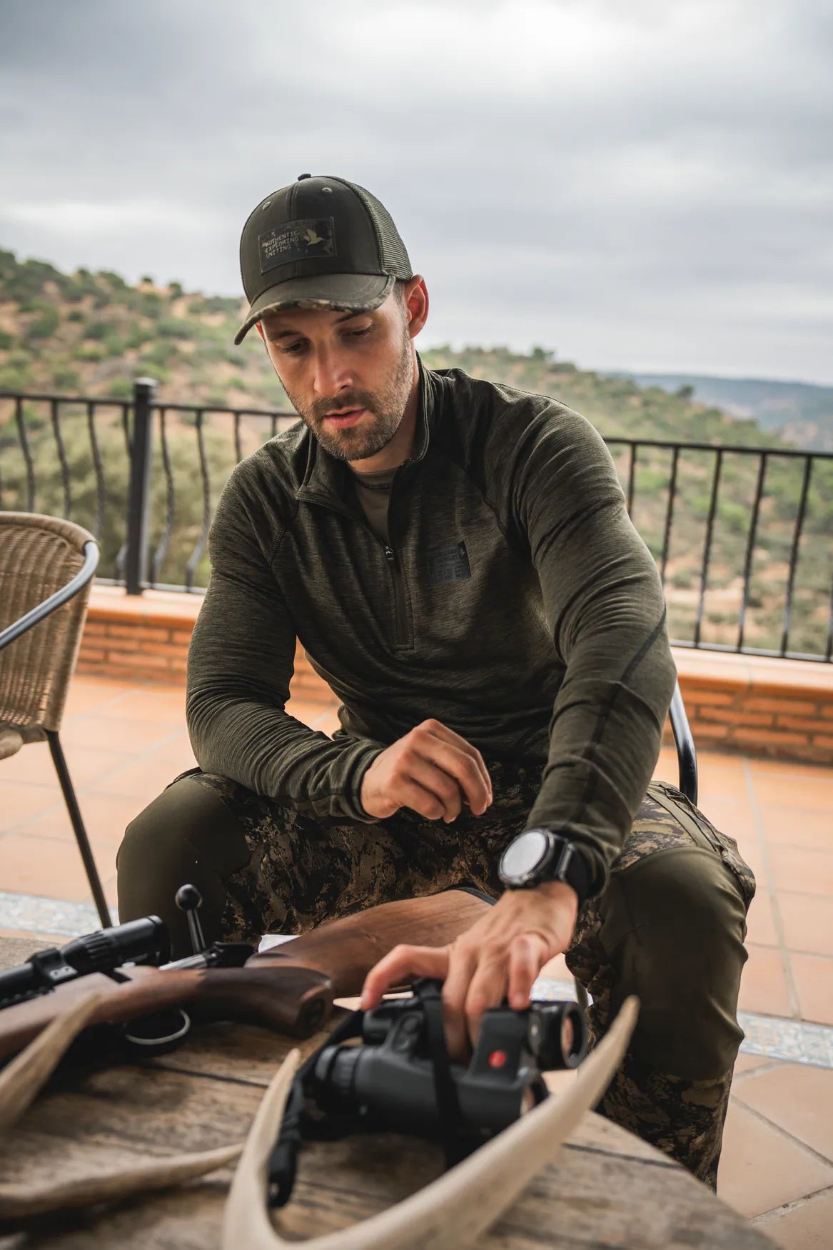 Bluza Seeland Peak Half Zip, Green Melange