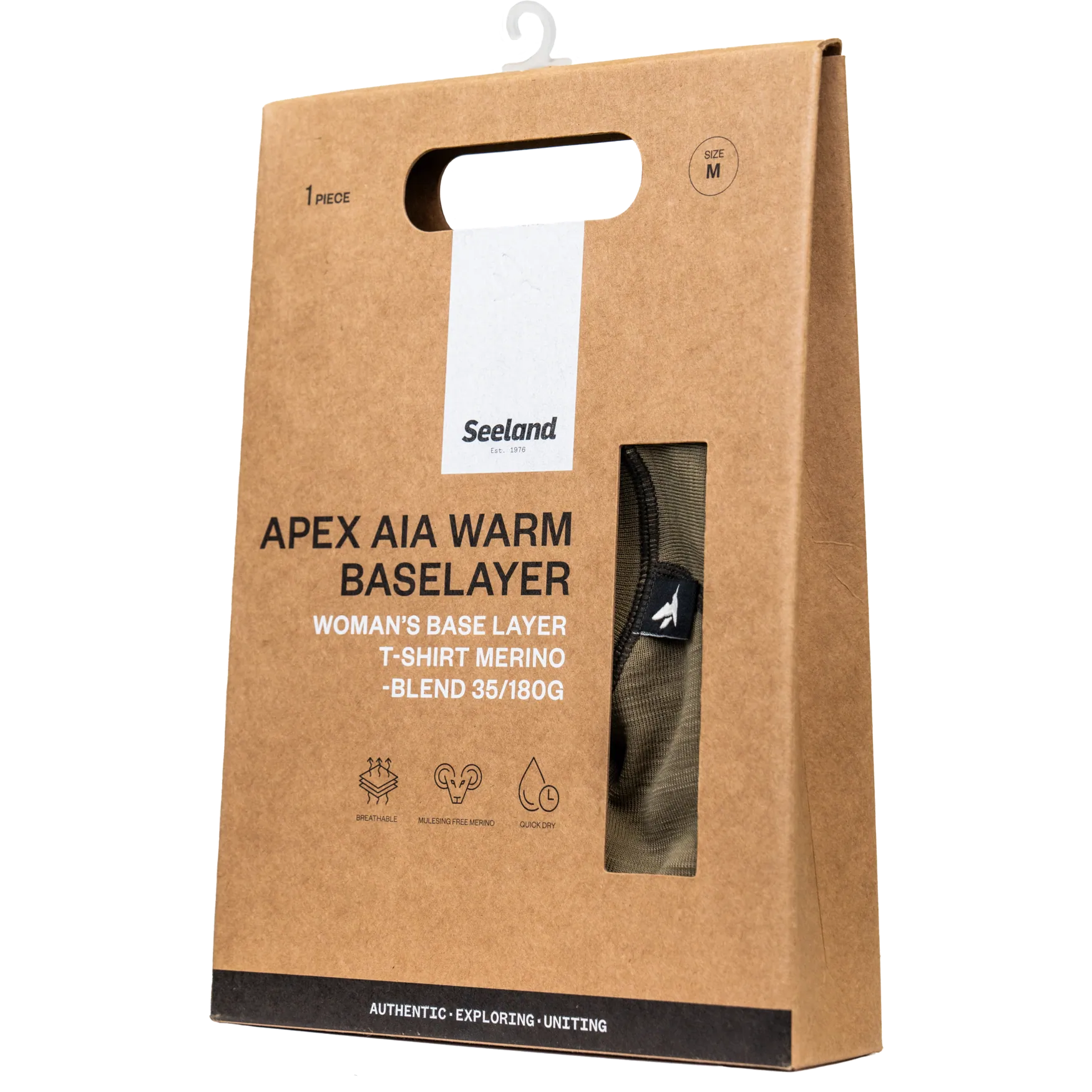 Tricou dama Seeland Apex Aia Merino, Covert Green