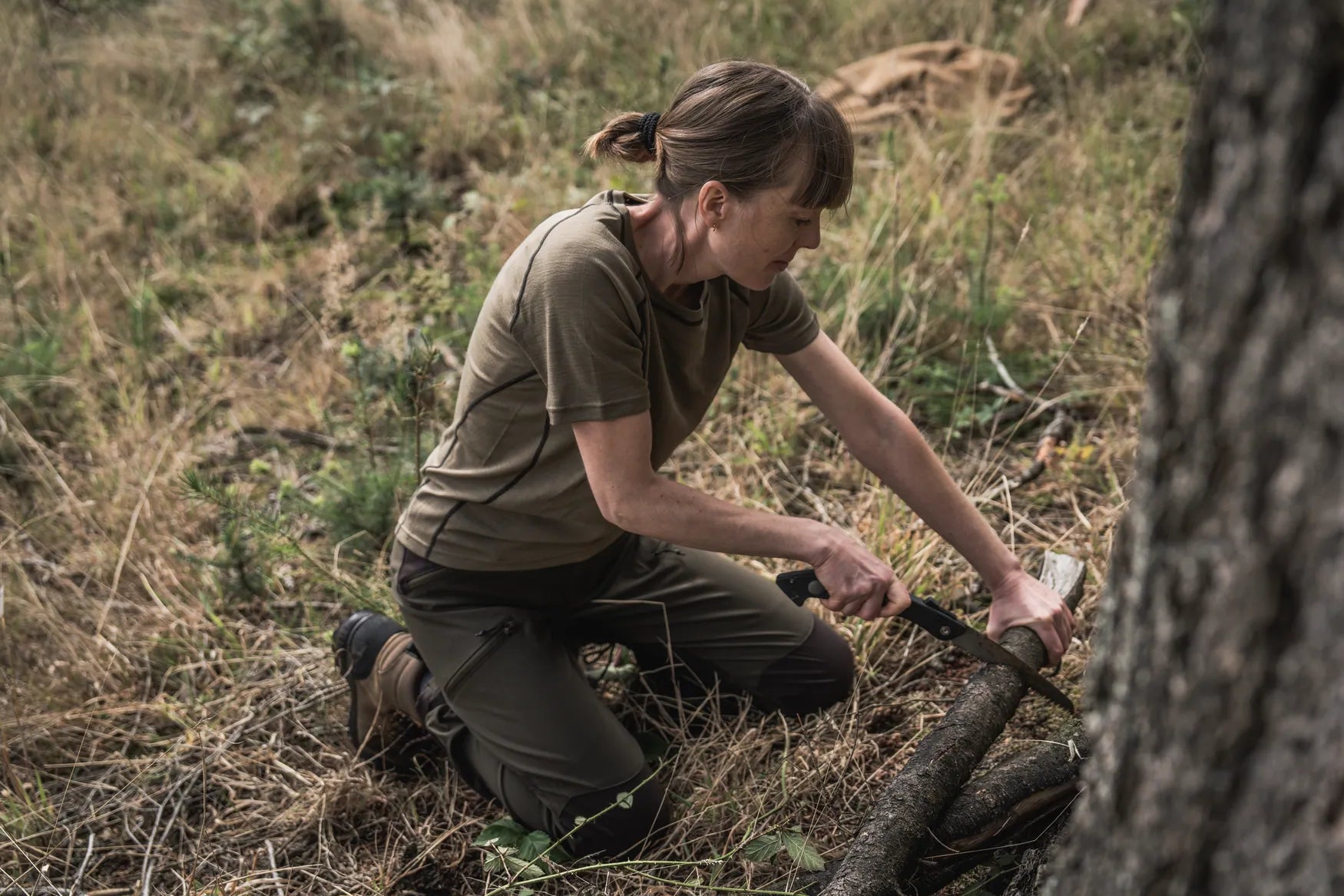 Tricou dama Seeland Apex Aia Merino, Covert Green