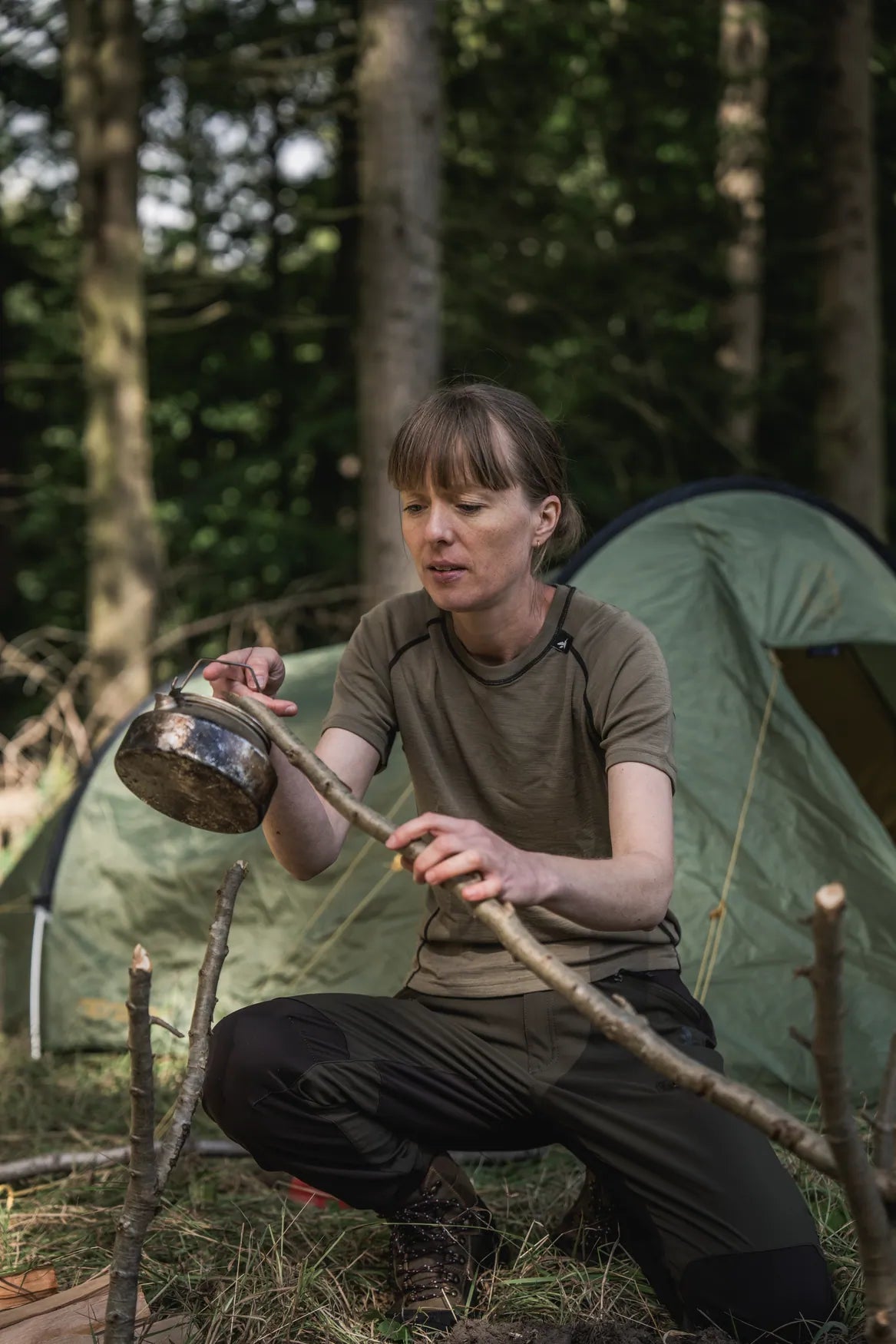 Tricou dama Seeland Apex Aia Merino, Covert Green