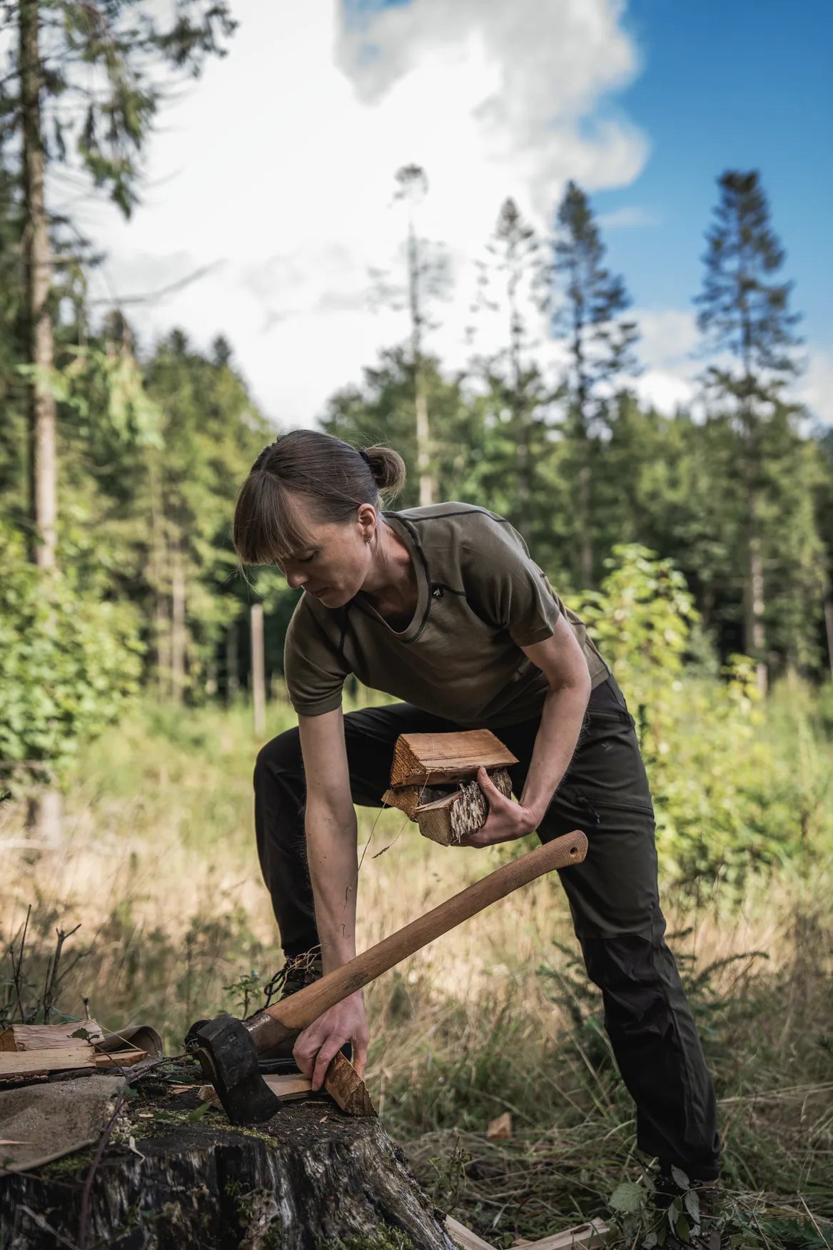 Tricou dama Seeland Apex Aia Merino, Covert Green