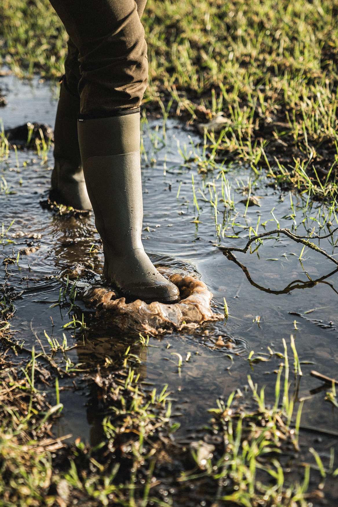 Cizme dama Seeland Hillside Flex Women, Pine Green, cu neopren, material flexibil pe picior