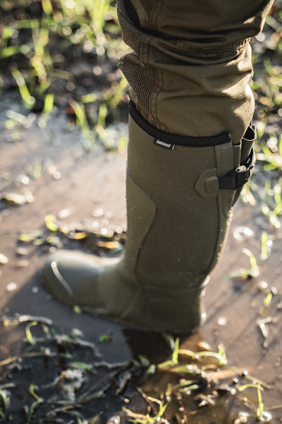 Cizme dama Seeland Hillside Flex Women, Pine Green, cu neopren, material flexibil pe picior