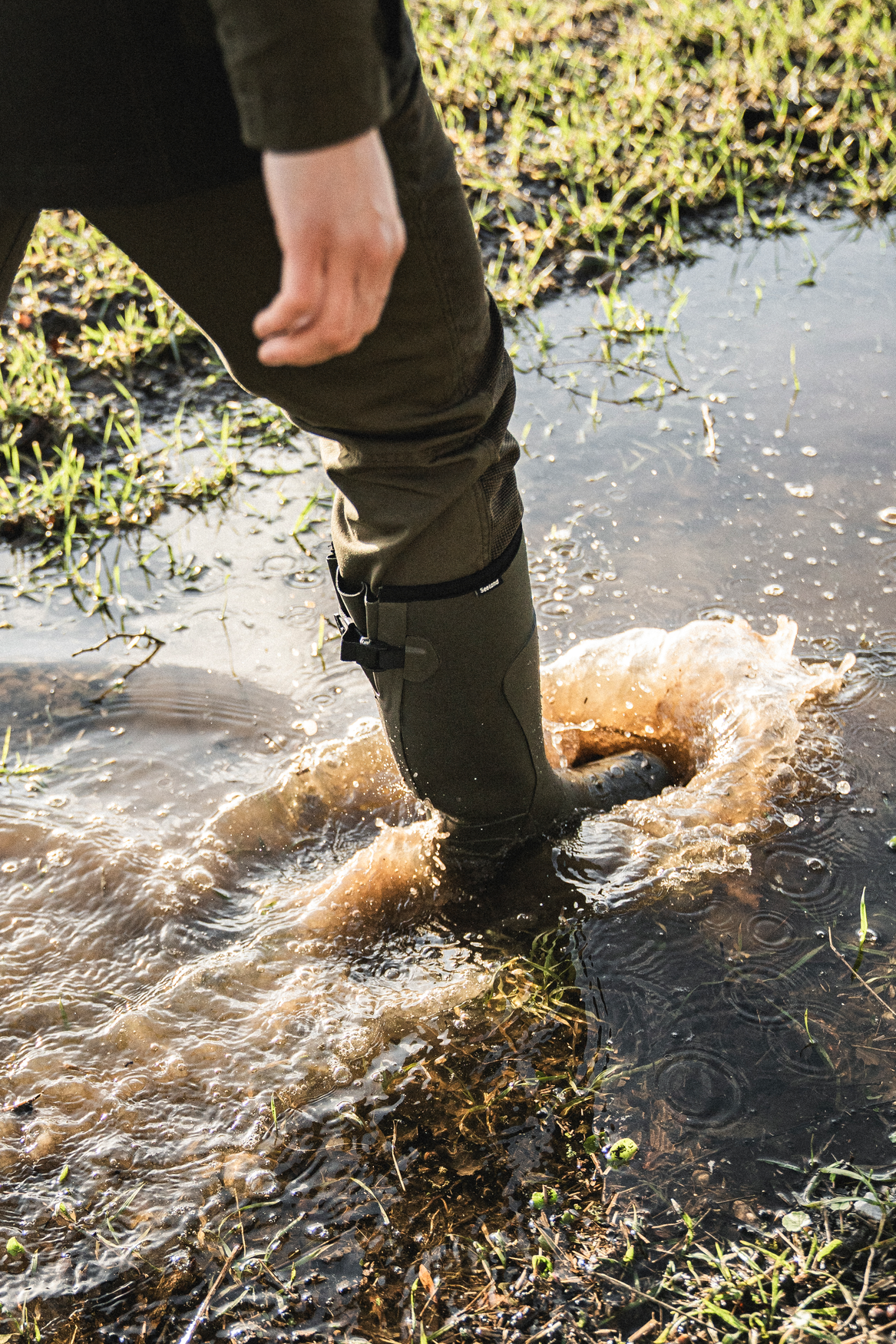 Cizme dama Seeland Hillside Flex Women, Pine Green, cu neopren, material flexibil pe picior