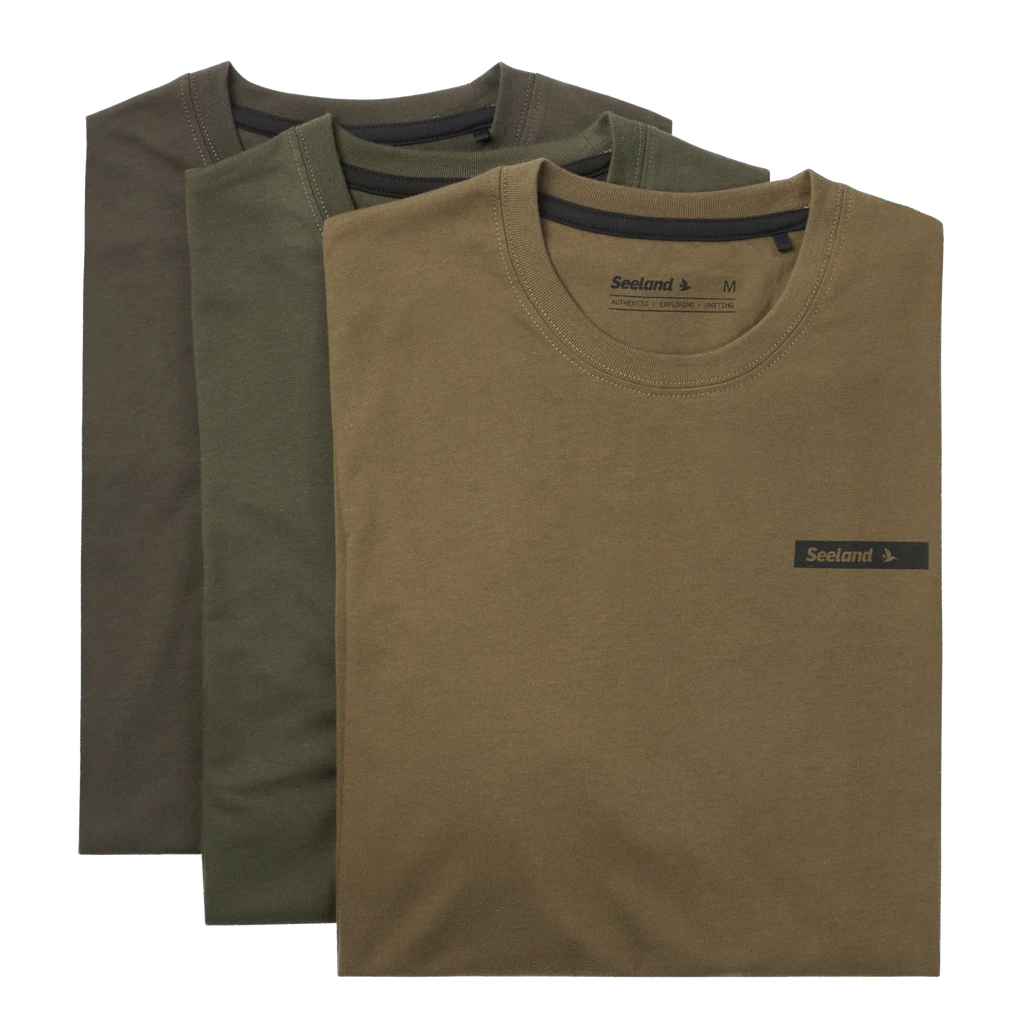 Pack 3 tricouri Seeland Pine Green/Military Olive/Grape Leaf