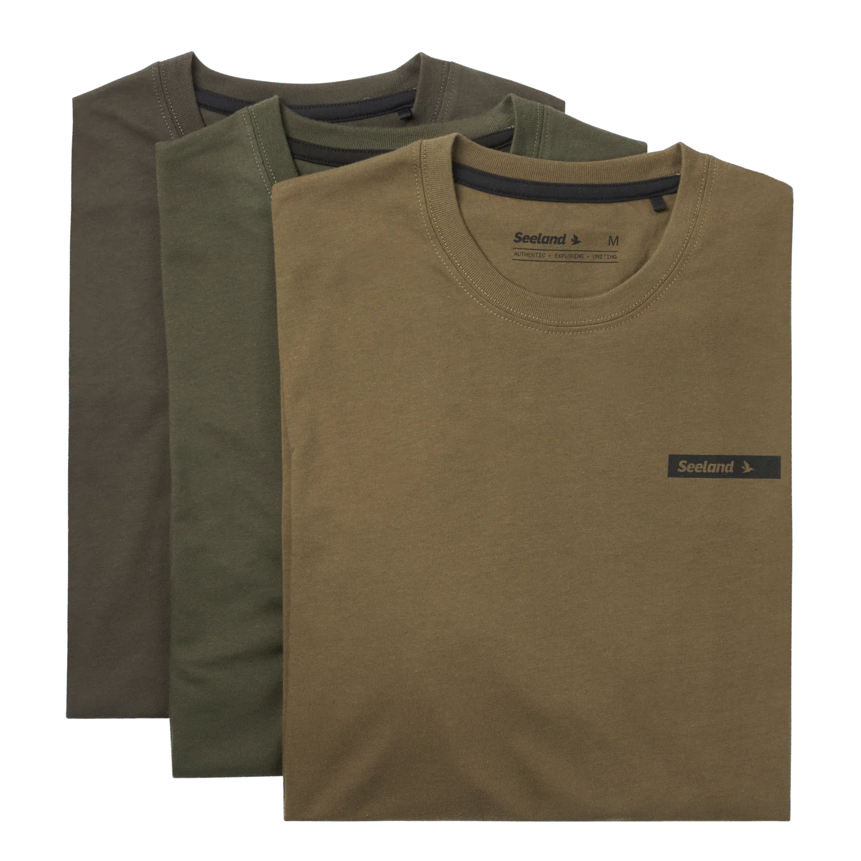 Pack 3 tricouri Seeland Pine Green/Military Olive/Grape Leaf