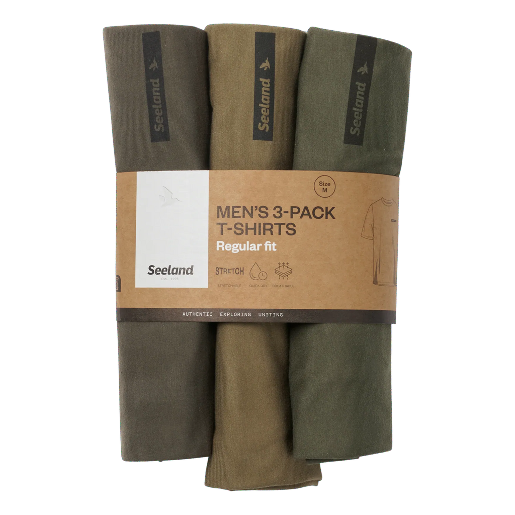 Pack 3 tricouri Seeland Pine Green/Military Olive/Grape Leaf