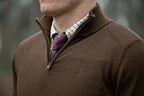 Jerseu Seeland Pine Half Zip Sweater Dark Brown-
