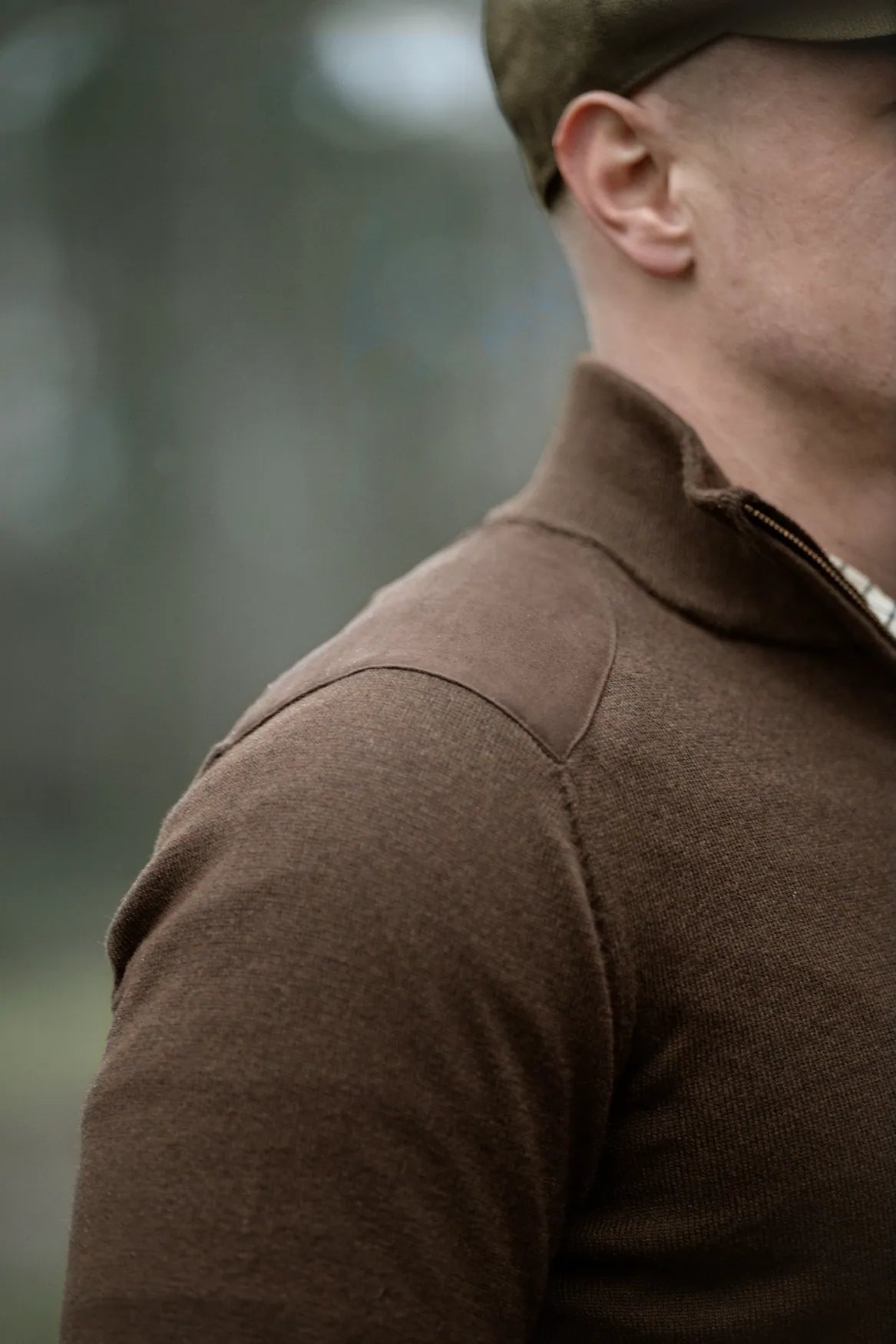 Jerseu Seeland Pine Half Zip Sweater Dark Brown-