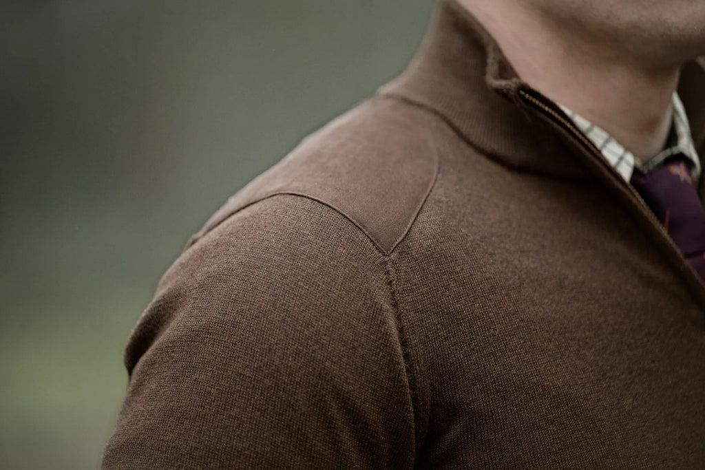 Jerseu Seeland Pine Half Zip Sweater Dark Brown-
