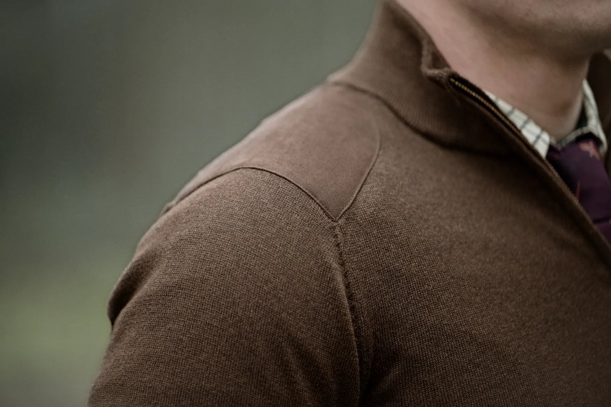 Jerseu Seeland Pine Half Zip Sweater Dark Brown-