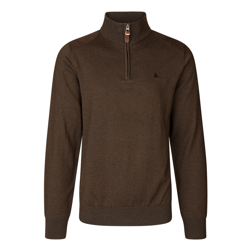 Jerseu Seeland Pine Half Zip Sweater Dark Brown-