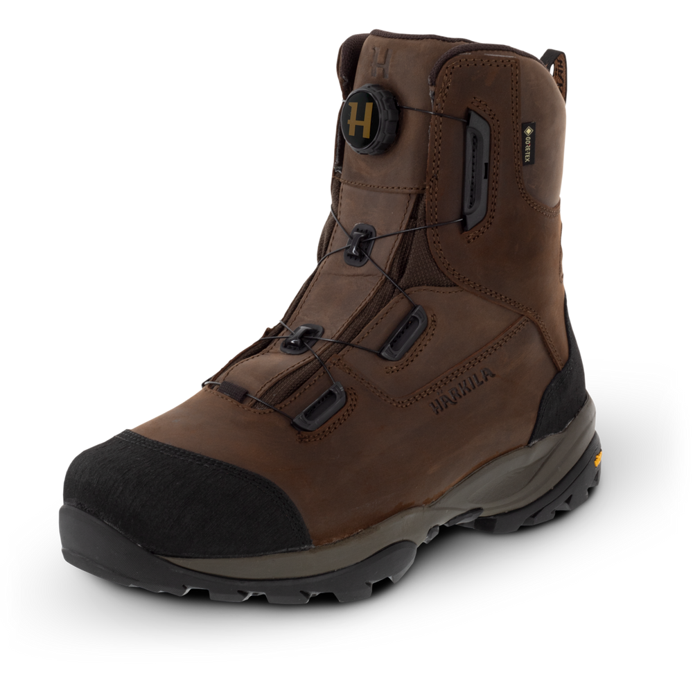 Bocanci Harkila Reidmar Mid 2.0 GTX, din piele, impermeabili, sireturi rapide, Dark Brown