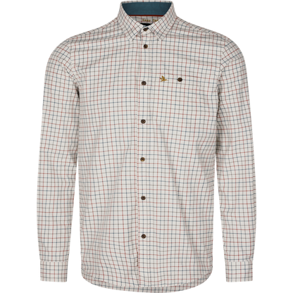 Camasa Seeland Oxford Shooting Shirt, Grape Leaf/Terracotta Check