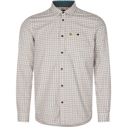 Camasa Seeland Oxford Shooting Shirt, Grape Leaf/Terracotta Check