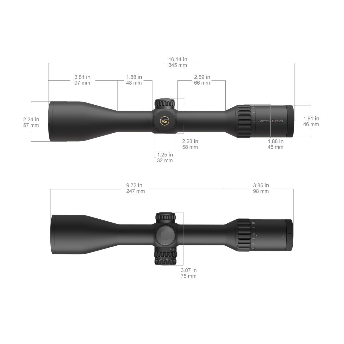 Luneta Vector Optics Continental x8 2-16x50 G4