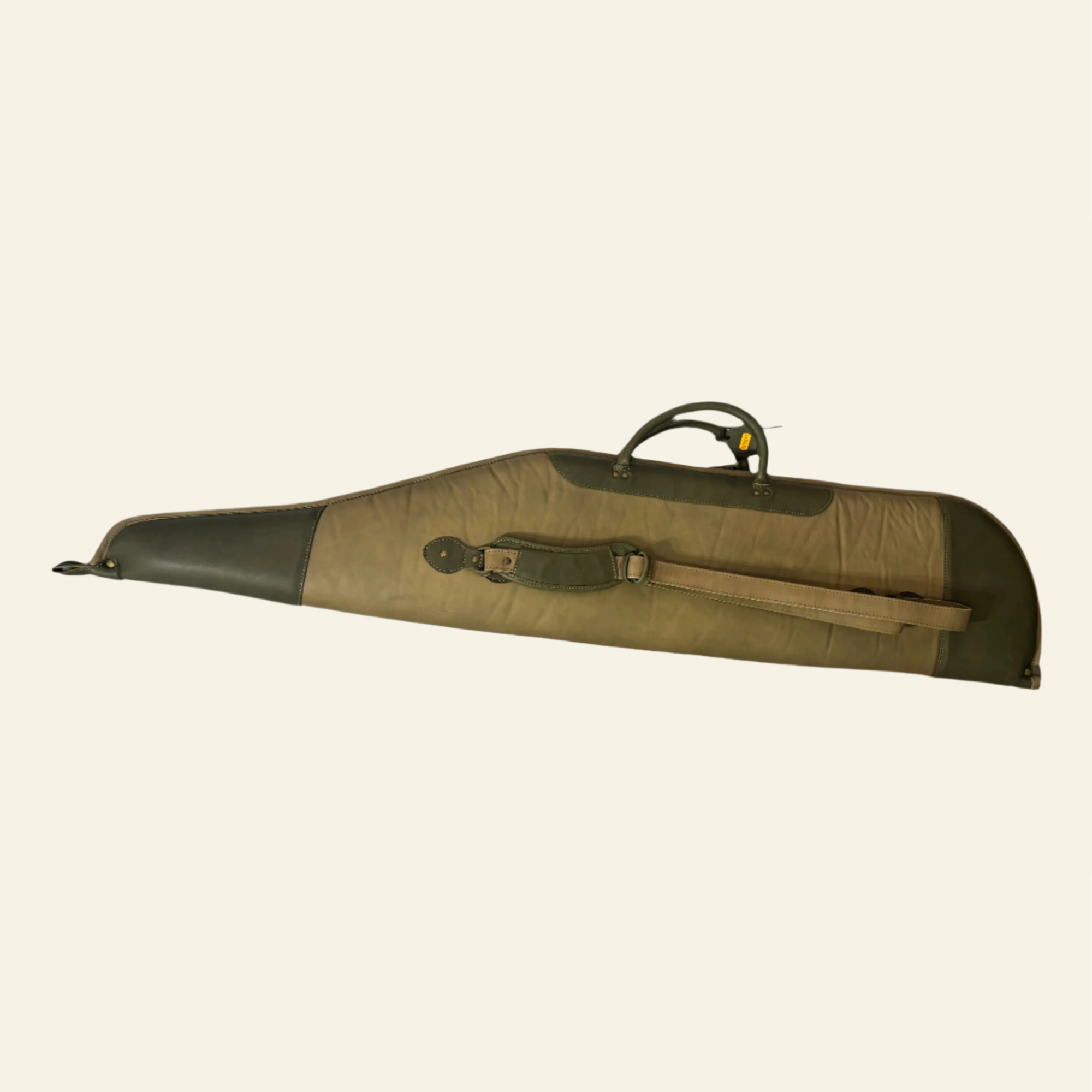 Husa carabina din piele bej/olive, Nobil Hunting, 130cm