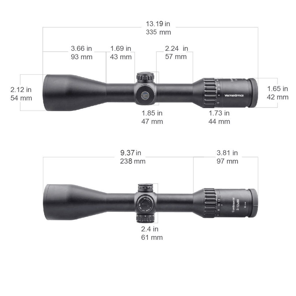 Luneta Vector Optics Continental x6 2-12x50 G4