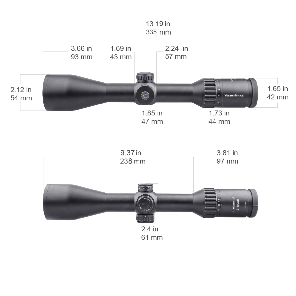 Luneta Vector Optics Continental x6 2-12x50 G4