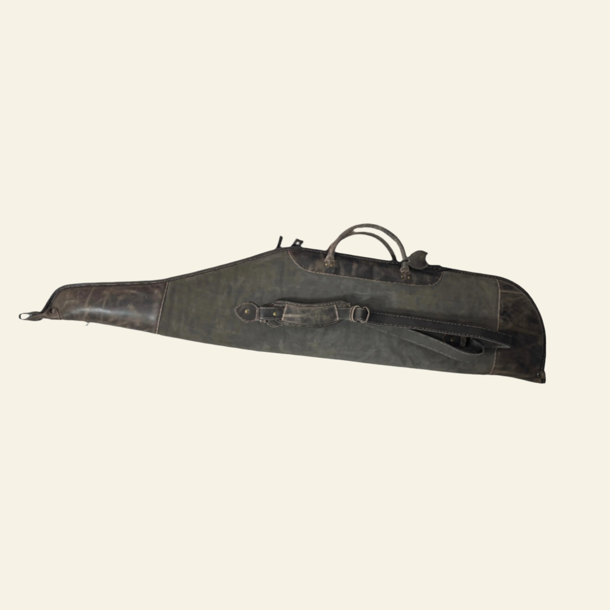Husa carabina din piele maro/gri, Nobil Hunting, 130cm