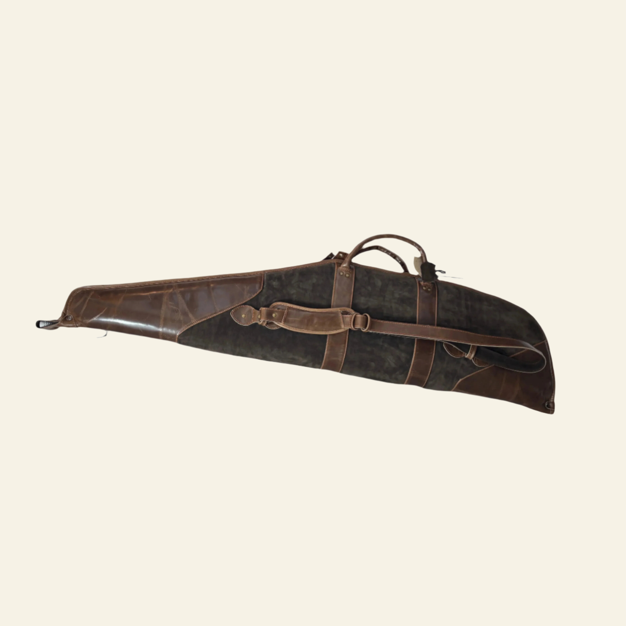 Husa carabina din piele maro/gri, Nobil Hunting, 120cm