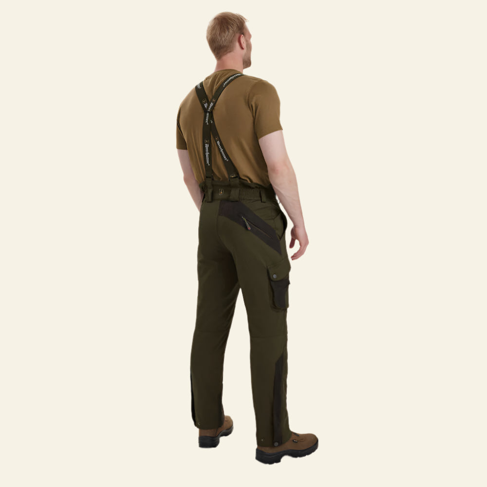 Pantaloni Deerhunter Muflon, Art Green, cu bretele, de iarna