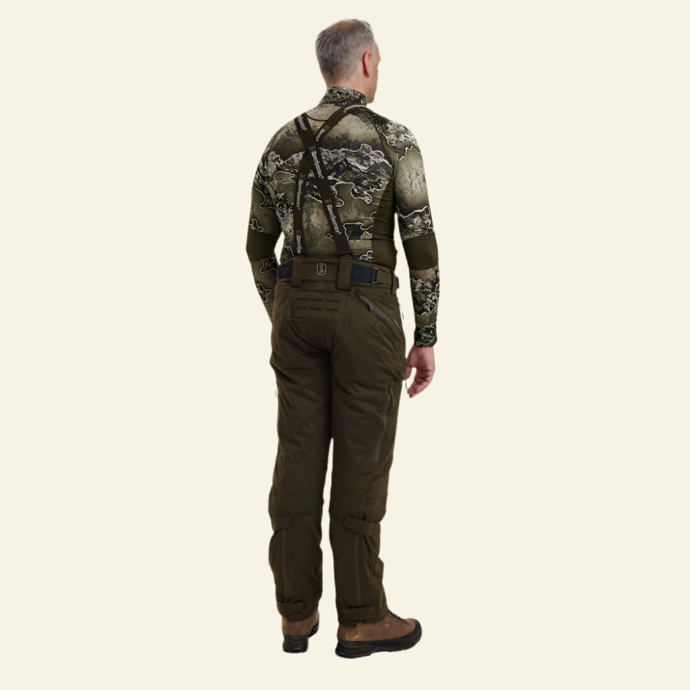 Pantaloni Deerhunter Excape Winter, Art Green, cu bretele, de iarna