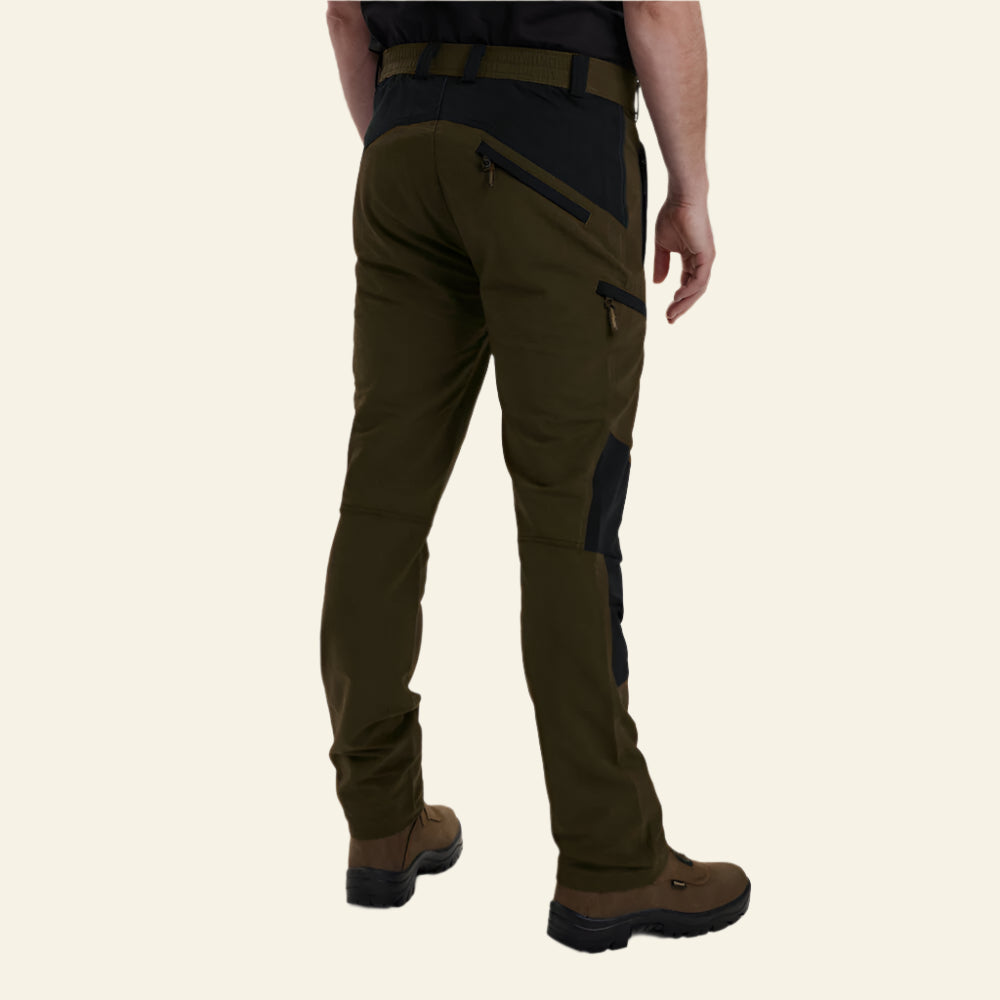 Pantaloni Deerhunter Strike Full Stretch, Fallen Leaf/Black, elastici si impermeabili,