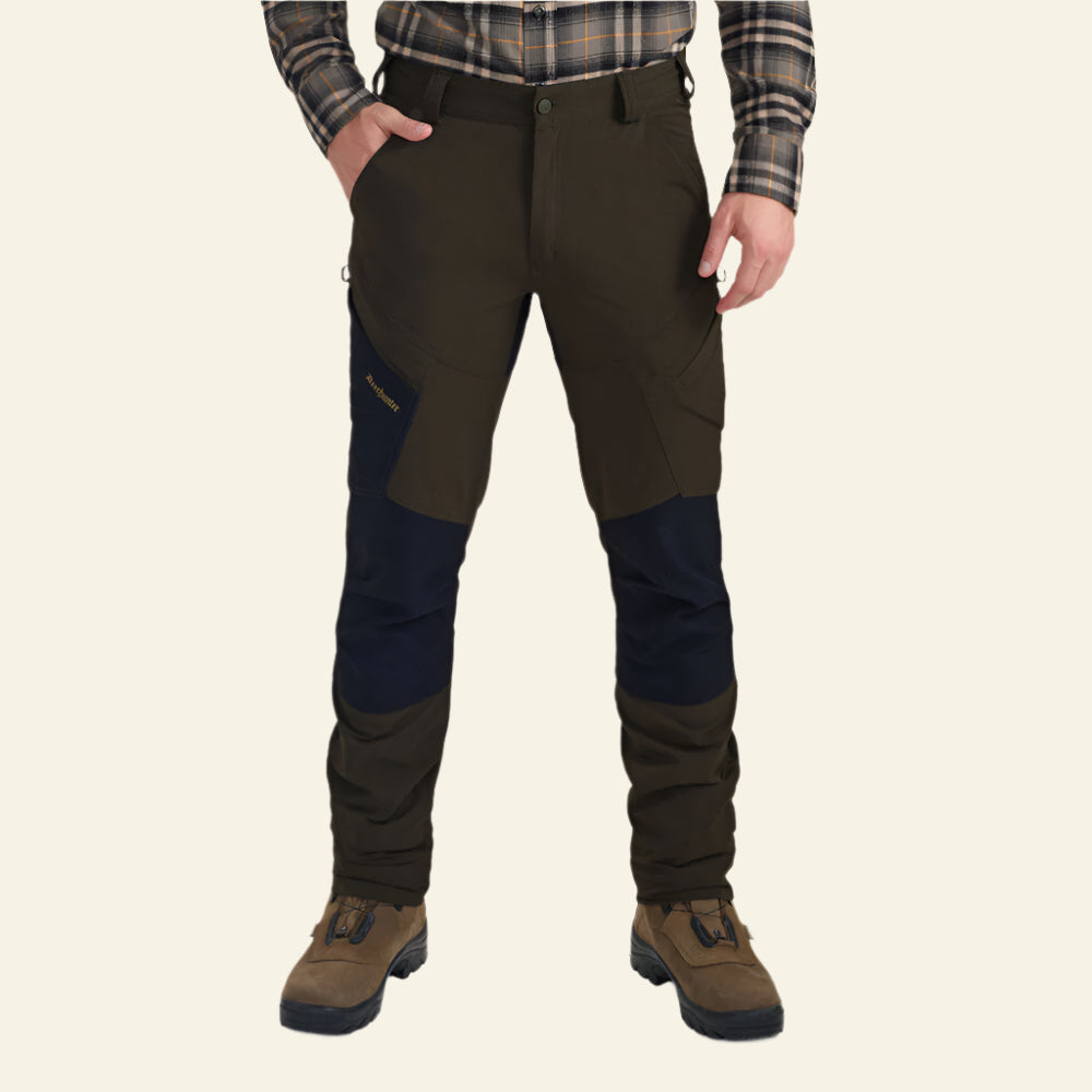 Pantaloni Deerhunter Northward, Bark Green/Black, elastici si impermeabili