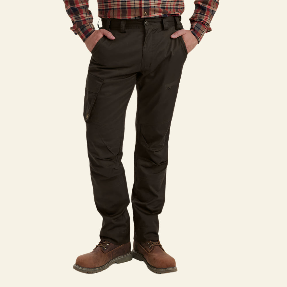 Pantaloni Deerhunter Traveler, chestnut brown, din bumbac, usori, elastici