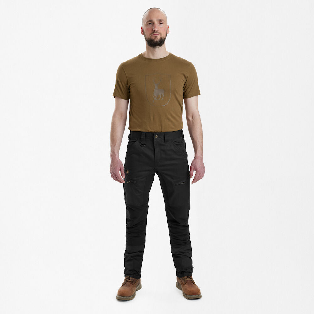 Pantaloni elastici Deerhunter Rogaland Stretch cu contrast, negru