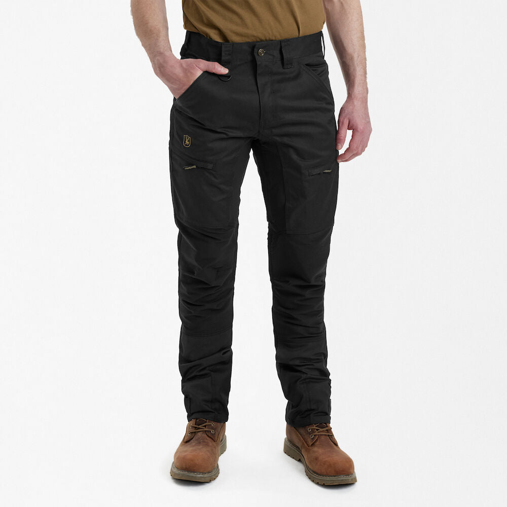 Pantaloni elastici Deerhunter Rogaland Stretch cu contrast, negru