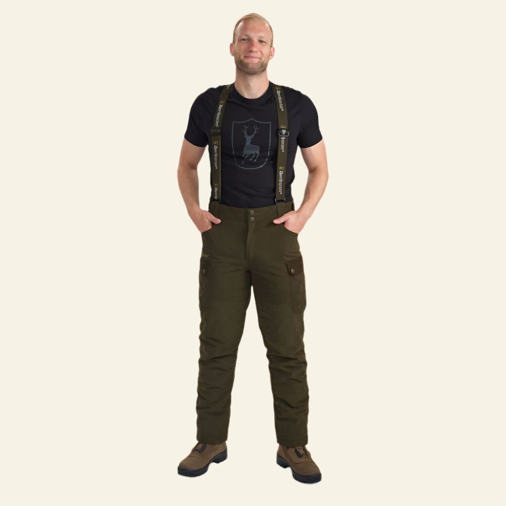 Pantaloni Deerhunter Eagle Winter, cu bretele, Tarmac Green