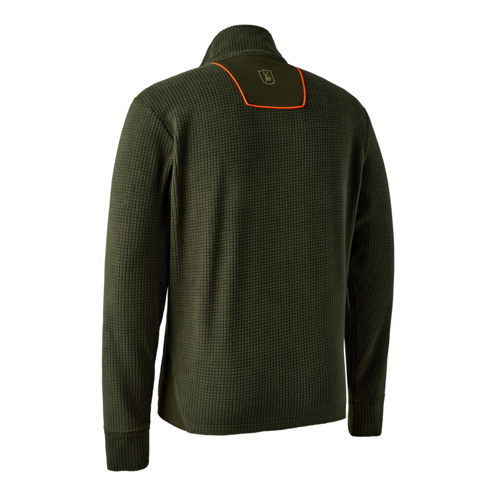 Fleece Deerhunter Chamois, Forest Green, cu fermoar
